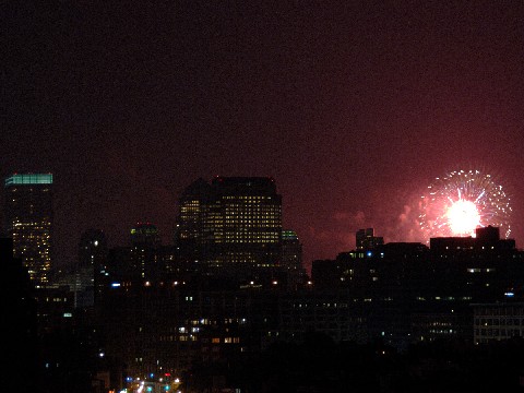 Fireworks over Manhattan skyline, 4th of July, 2006
