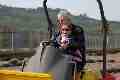Tony and Emily on a dumper truck