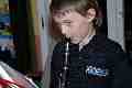 Leo playing the clarinet